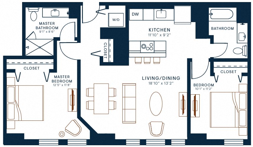 Belden Stratford | 2 Bedroom 2 Bath | 1043 Sq Ft  at The Belden Stratford, Chicago, IL